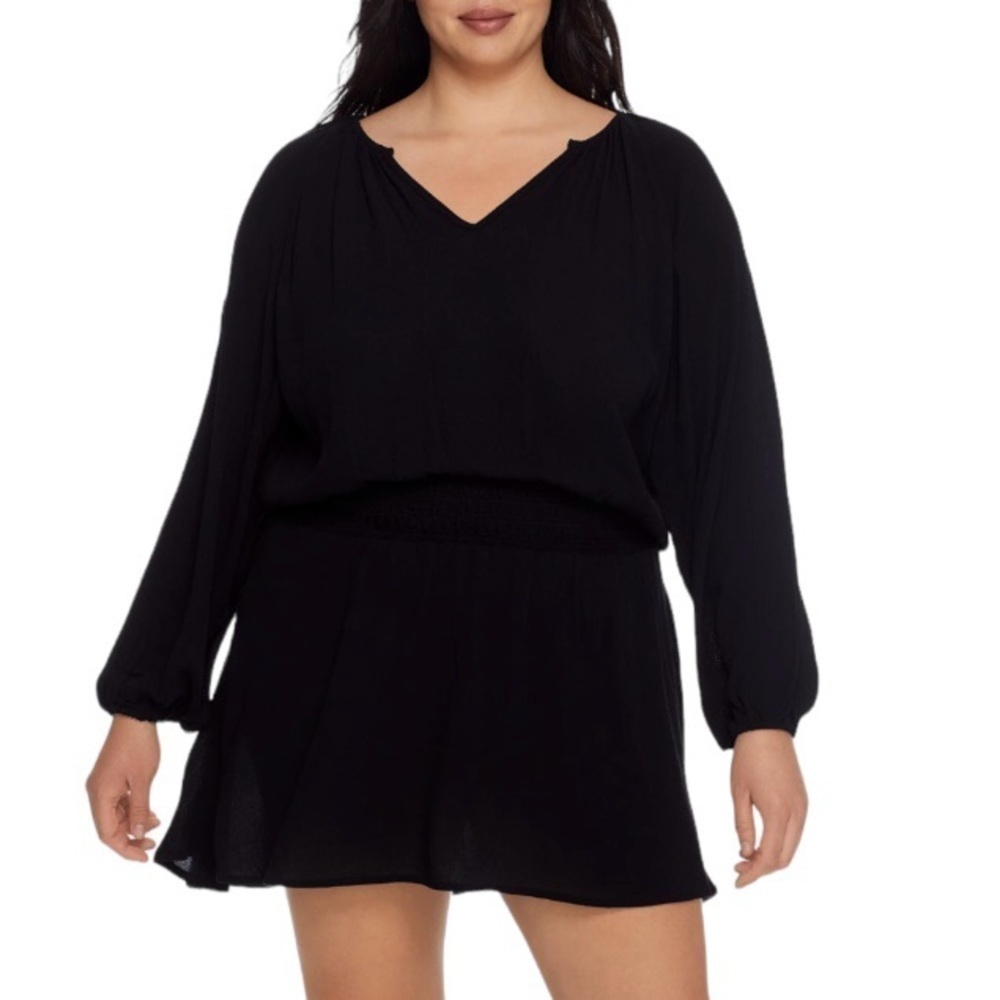 Raisins Curve Trendy Plus Size Maui Dress Cover-Up Size 2X Color‎ Black